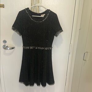 Rebecca Taylor Black Tweed Work Dress